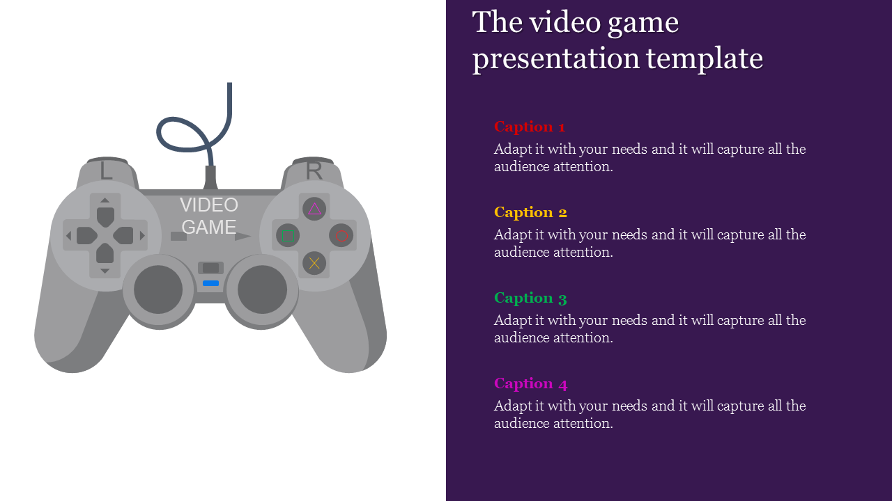 Free -  Video Game Presentation PPT and Google Slides Template Designs